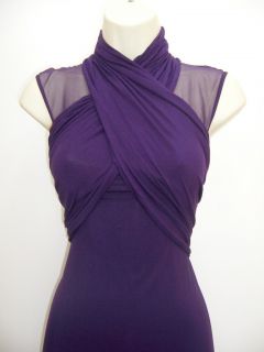Antonio Melani Margaret Plum Knit Jersey Silk Cocktail Evening Dress M 