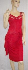 Antonio Berardi Red Stretchy Sleeveless Dress w Bow 42