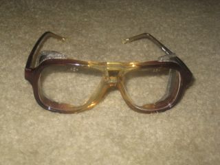 new AOSAFETY F6000 Z87 2 Safety Glasses w/ metal mesh side shields NOS 