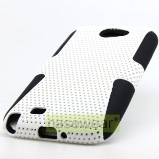 White Black Apex Perforated Hard Case Gel Cover for Samsung Galaxy 