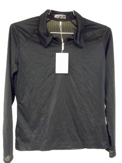   Long Sleeve Body Mapping Golf Shirt Black Ladies Med 256831 New