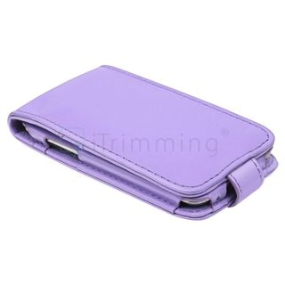 For iPod Touch 4th Gen 4 G Purple Wallet Leather Cover Case Black 