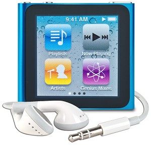 Apple iPod nano 6th Generation 8GB Digital Music Player w/FM & 1.54 
