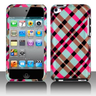 Apple iPod Touch 4G 4th Gen Pink Plaid Hard Case Cover