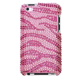 Zebra Pink Bling Rhinestones Protector Cover Case for Apple iPod Touch 