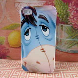Apple iPhone 4 4S 4G Eeyore Cute Face Rubber Silicone Skin Case Phone 