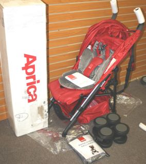 2011 Aprica Presto Flat Baby Infant Stroller Graco Comp Premiere Red 