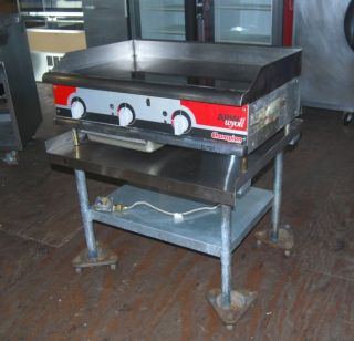 APW Wyott 36 Gas Grill Griddle with Stainless Steel Table