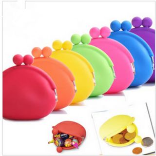 Girl Lady Silicone Coin Purses Pouch Wallet Card Rubber Bag Key Holder 