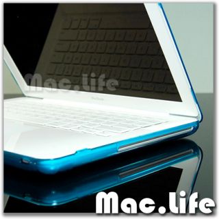 Aqua Blue Crystal Hard Case Cover for MacBook White 13