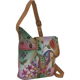 Anuschka Abstract Flap Bag Wild Hibiscus   Jaipur