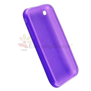 Clear Purple Soft Rubber Case Skin Cover for Apple iPhone 3G 3GS 8GB 