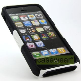 White Black Apex Perforated Hard Case Cover for Apple iPhone 5 