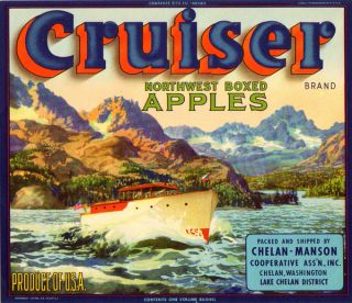 Cruiser Vintage Apple Crate Label Chelan WA RARE