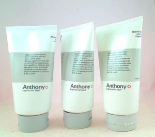 3x Anthony Logistics for Men Shave Cream   6 oz   Factory Sealed