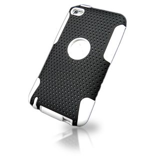 Apple iPod Touch 4 4th Generation Double Layers Mesh Case Black White 