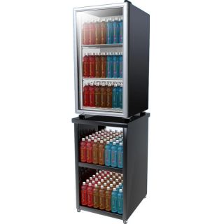 Commercial Glass Door Refrigerator w Stand Compact Beverage Display 