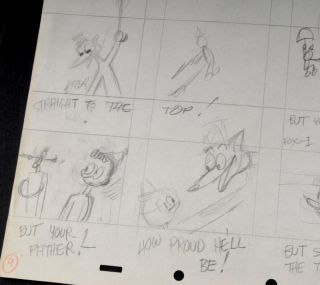 Early Walt Disney Pinocchio Pencil Drawn Story Board