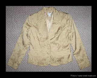 Apt 9 Fancy Gold Brocade Jacket Blazer Womens 10 Petite