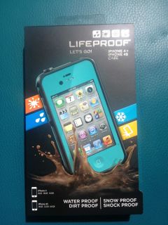  iPhone case 4/4S Teal/Aqua Case, This is 100% Life proof Brand case