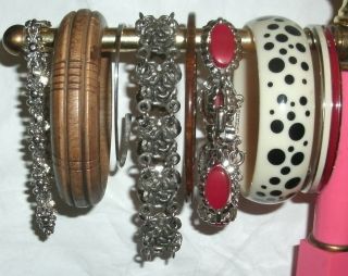 Vintage BRACELET Lot   Avon Coro Rhinestones Wood Etc