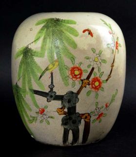 antique chinese bird flower vase this rare antique hand painted vase 
