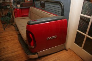 Custom Ford F 150 Truck Tailgate Couch Red tail lights work casters 