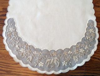 PN24 Vtg Hand Embroidered Organdy MADEIRA 45 pc Placemat set