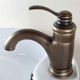 90 Degree Elegant Antique Copper Vessel Bathroom Basin Sink Faucets 