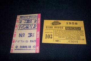 Vintage 1958 Yonkers Raceway Horse Race Ticket Bet Slip