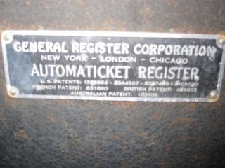 Antique Movie Theater Ticket Register Automaticket Heavy Metal Sturdy 