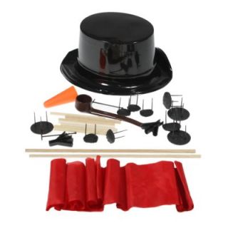   Snowman Accessory Kit Plastic Hat Coal Carrot Arms Scarf Buttons Pipe