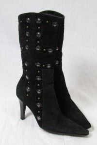 Antonio Melani Womens Black Suede Leather Boots Size 9 ~ NEW