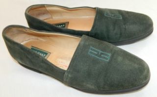   10M Womens Green Suede Slippers w/Embroidered CH logo   Loafers Shoes