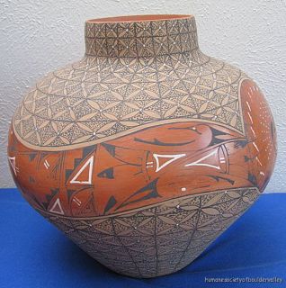 Jemez Pueblo Indian Pottery B J Toya Large Olla Vase