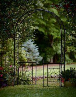 Garden Metal Arbor with Gate Fence Gate Yard Pool Landscaping