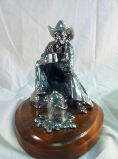 ARBUCKLE ~PEWTER SCULPTURE~ BY KENNETH WYATT 1982 COWBOY CUP OF COFFEE 
