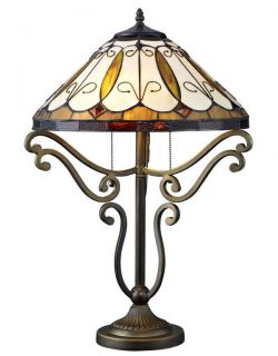 Handcrafted Arroyo Styled Tiffany Style Stained Glass Table Lamp 