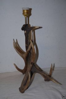 An Antique Antlers Hunting Art Table Desk Lamp