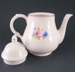 Vintage Arthur Wood English Teapot #6379 Pink & Blue Flowers