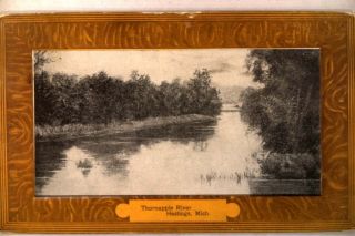 1909 THORNAPPLE RIVER in Hastings Michigan MI postcard v0935