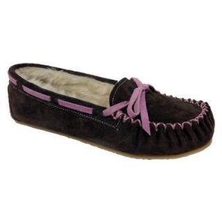 Apres by Lamo Britain Moccasin Slipper Womens 8 Chocolate Pink