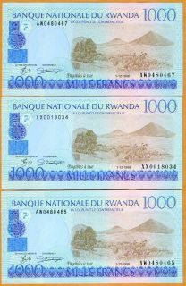 Rwanda, 1000 Francs, 1998, XX replacement with two shoulders