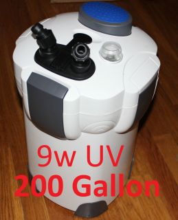 200 Gallon External Aquarium Filter UV 9W with Builtin Pump Kit 