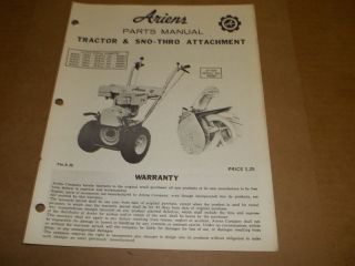 C88 Ariens Parts List Manual Tractor Sno Thro