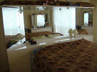 Ashley Furniture Bedroom Headboard Unit with Mirrors and Lights