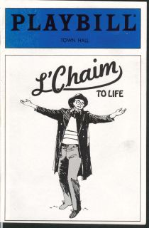 Chaim to Life Playbill 10 27 86 Jackie Jacob Leon Liebgold Mina Bern 