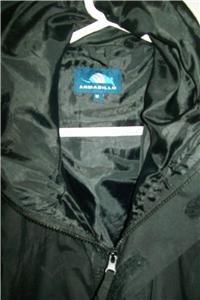 Armadillo Poly Hooded Rain Windbreaker Jacket Mens Medium