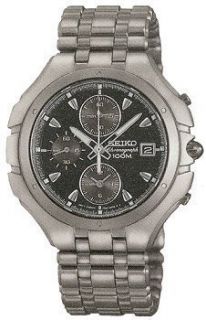   Titanium Chronograph Arcadia Black Dial Date Alarm Watch SNA069