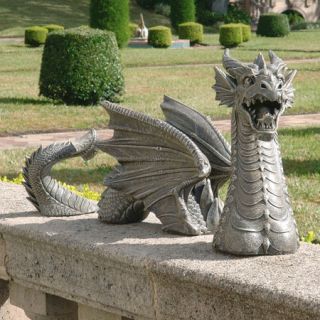 Gothic Winged Dragon Lawn Garden Sculpture Medieval Statue